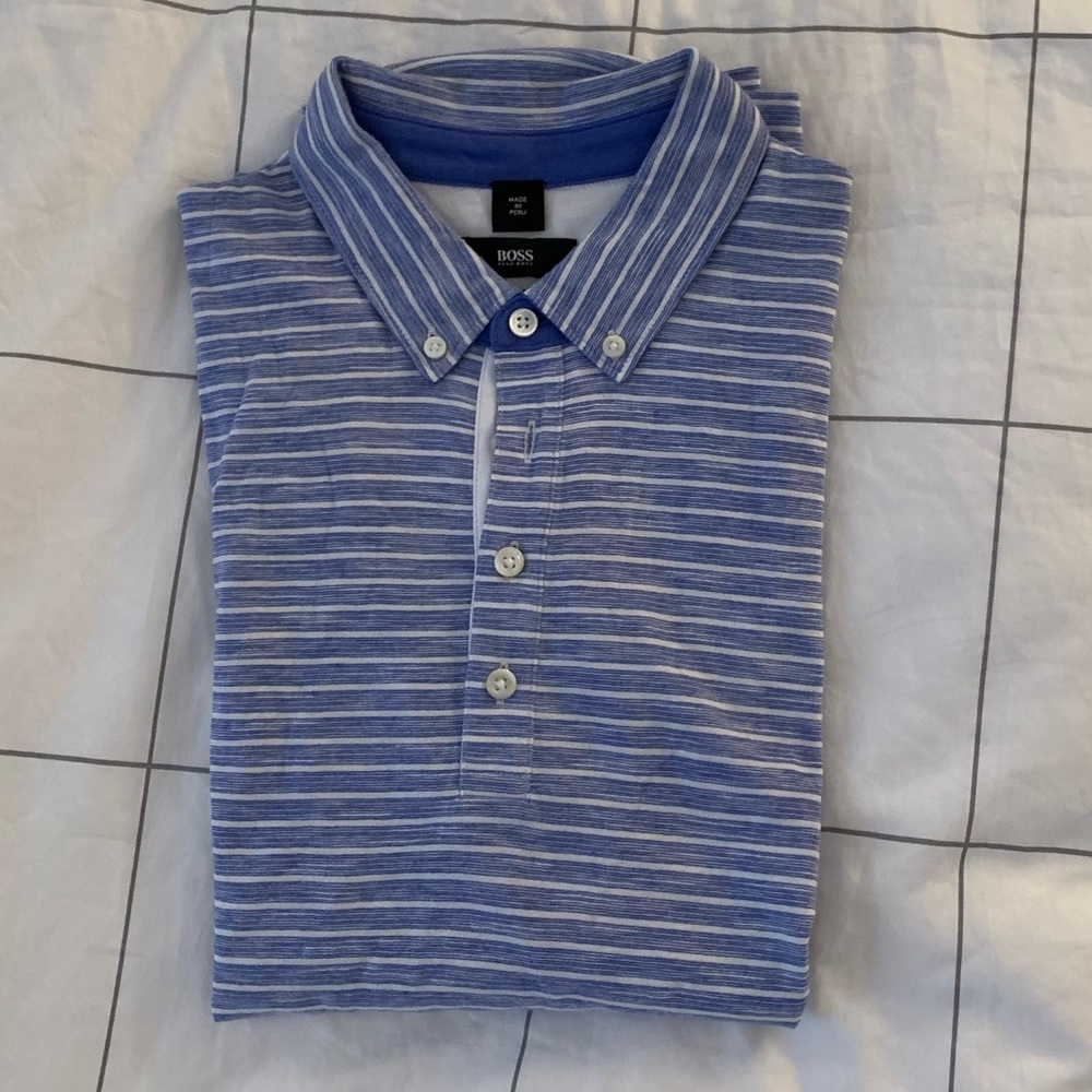 Hugo Boss Blue Polo, Size Medium